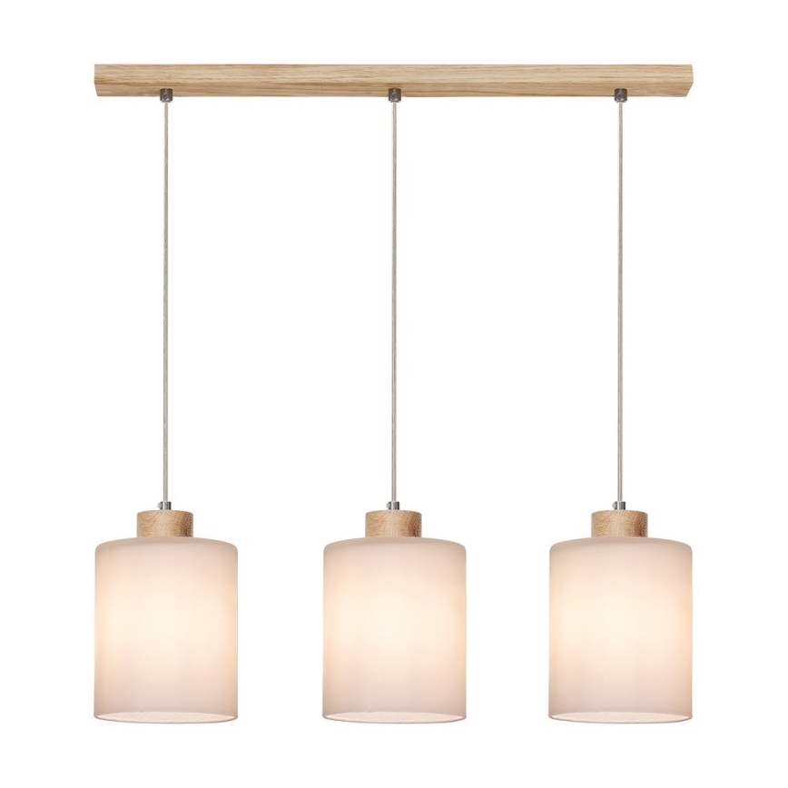 Luster na lanku ZEFIR 3xE27/60W/230V dub