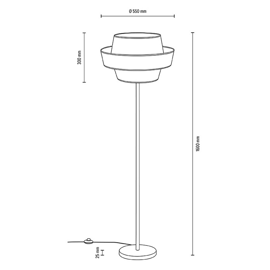 Stojacia lampa PRETO GOLD 1xE27/60W/230V