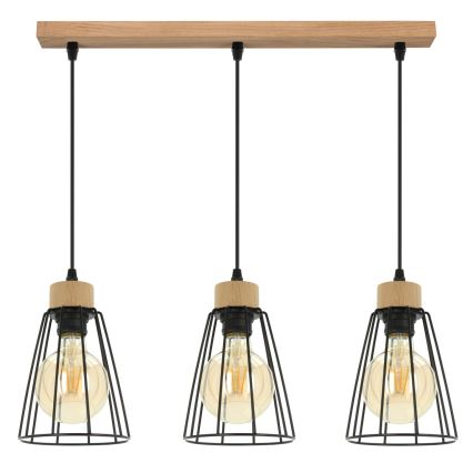 Spot-Light - Luster na lanku ORAZIO 3xE27/60W/230V dub