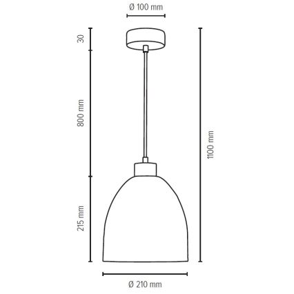 Luster na lanku ALESSANDRO 1xE27/60W/230V dub – FSC certifikované