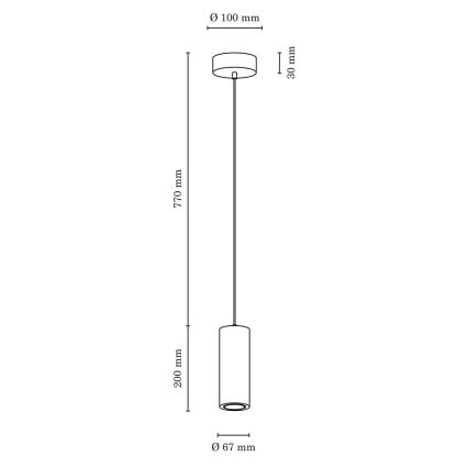 LED Luster na lanku PIPE 1xGU10/5W/230V matný dub