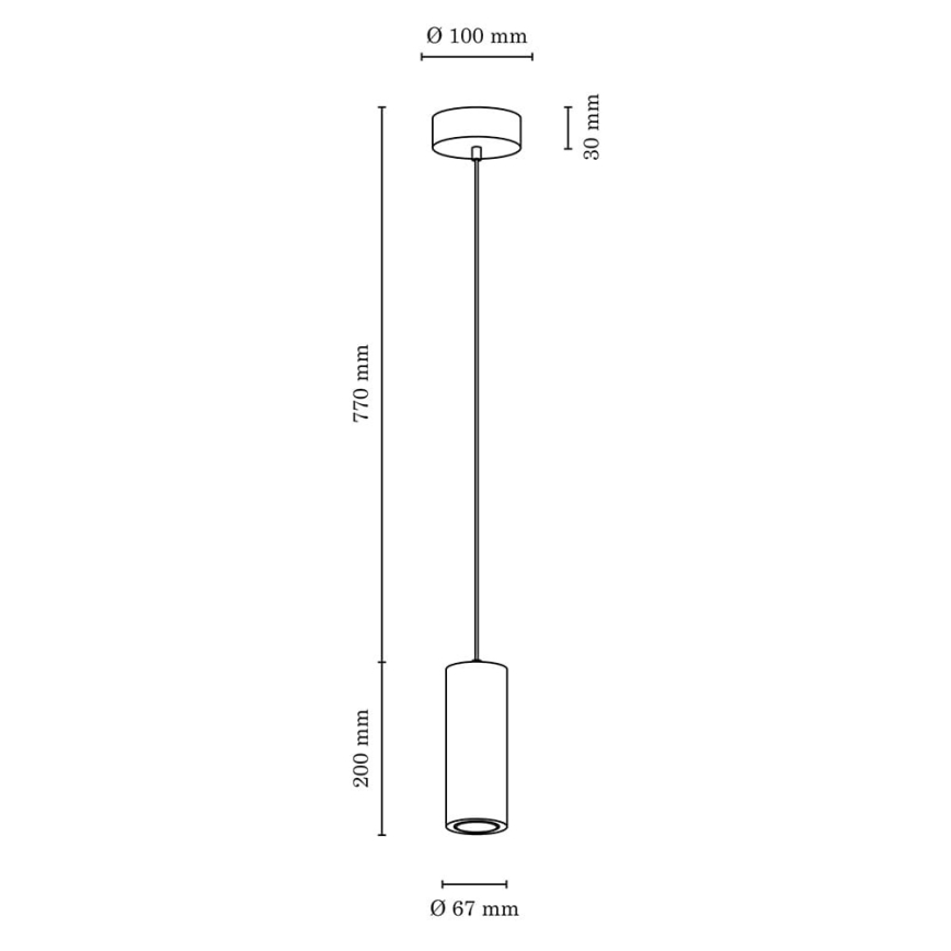 LED Luster na lanku PIPE 1xGU10/5W/230V matný dub