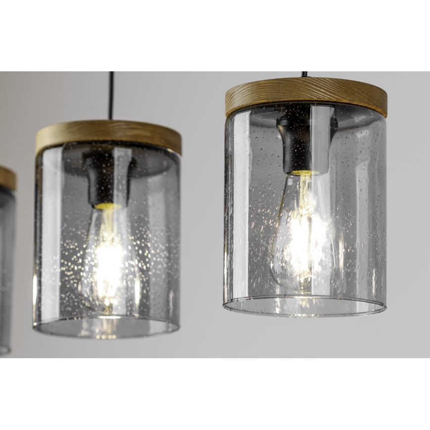 Luster na lanku MONSUN 1xE27/60W/230V borovica