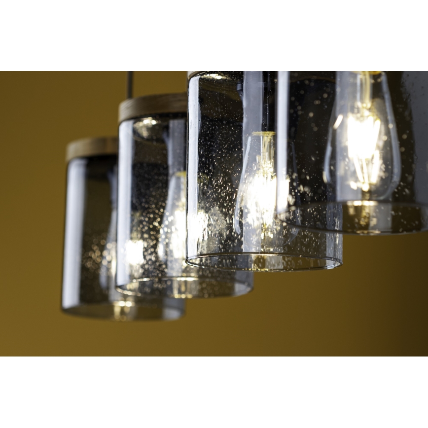 Luster na lanku MONSUN 1xE27/60W/230V borovica