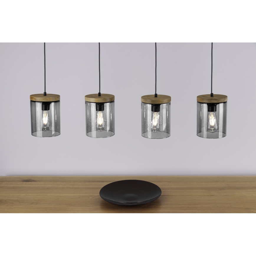 Luster na lanku MONSUN 1xE27/60W/230V borovica