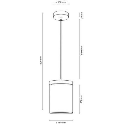 Luster na lanku MONSUN 1xE27/60W/230V borovica