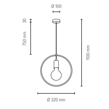 Luster na lanku CARSTEN 1xE27/60W/230V matný dub