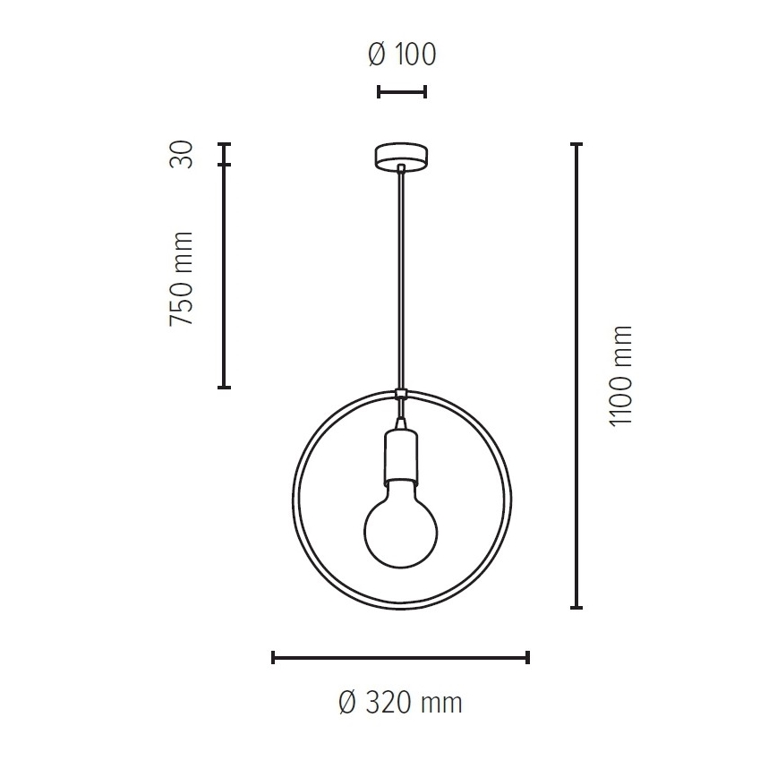 Luster na lanku CARSTEN 1xE27/60W/230V matný dub
