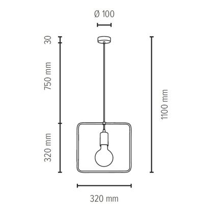 Luster na lanku CARSTEN 1xE27/60W/230V matný dub – FSC certifikované