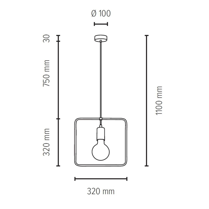 Luster na lanku CARSTEN 1xE27/60W/230V matný dub