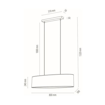 Luster na lanku DOVE 2xE27/40W/230V dub – FSC certifikované