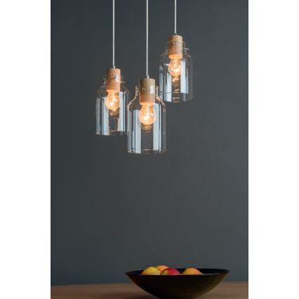 Luster na lanku ALESSANDRO 1xE27/60W/230V dub – FSC certifikované