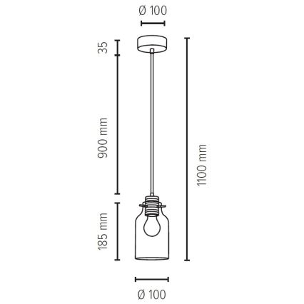 Luster na lanku ALESSANDRO 1xE27/60W/230V dub – FSC certifikované