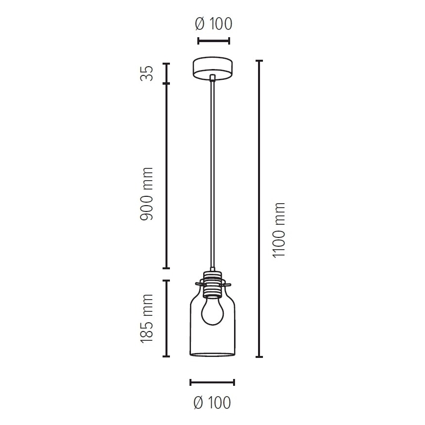 Luster na lanku ALESSANDRO 1xE27/60W/230V dub – FSC certifikované