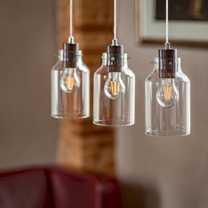 Luster na lanku ALESSANDRO 1xE27/60W/230V buk – FSC certifikované