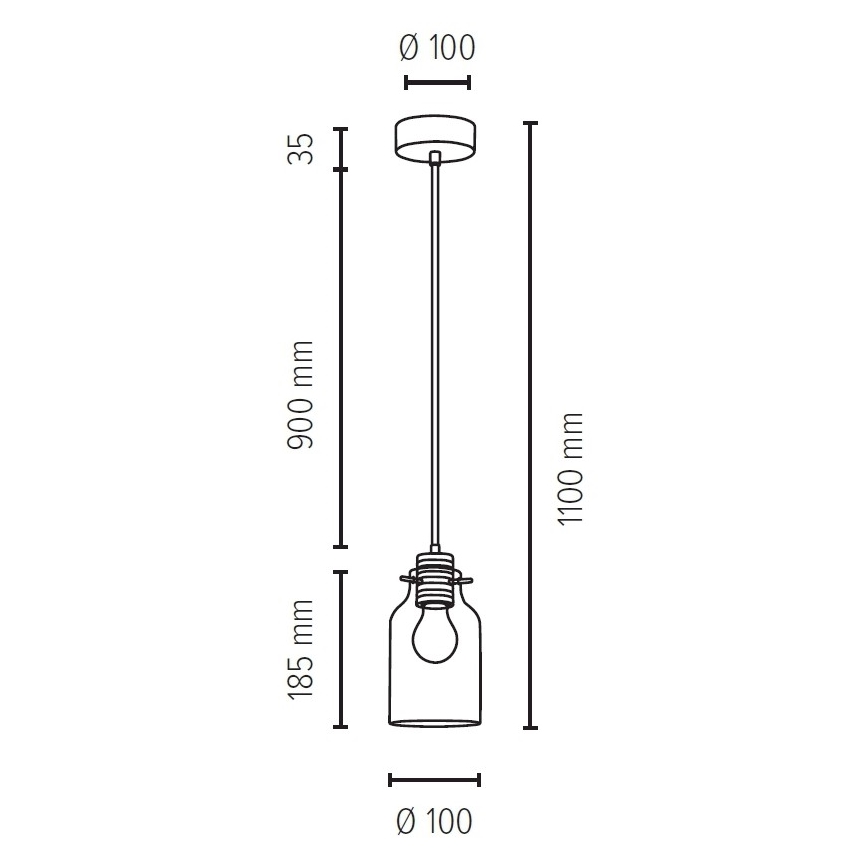 Luster na lanku ALESSANDRO 1xE27/60W/230V buk – FSC certifikované