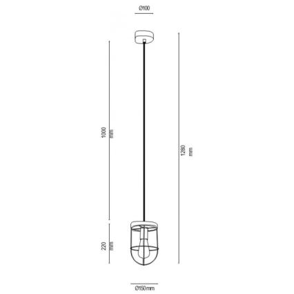 Luster na lanku NETUNO 1xE27/60W/230V dub