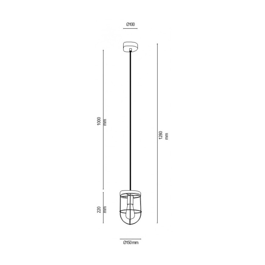 Luster na lanku NETUNO 1xE27/60W/230V dub