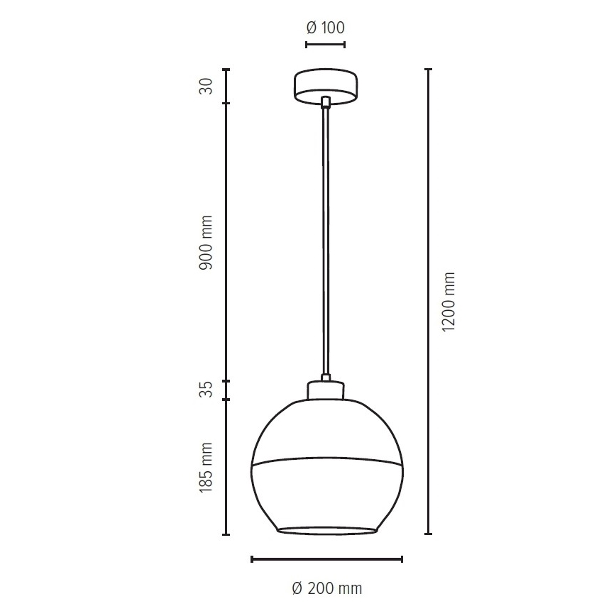 Luster na lanku ALESSANDRO 1xE27/60W/230V dub – FSC certifikované