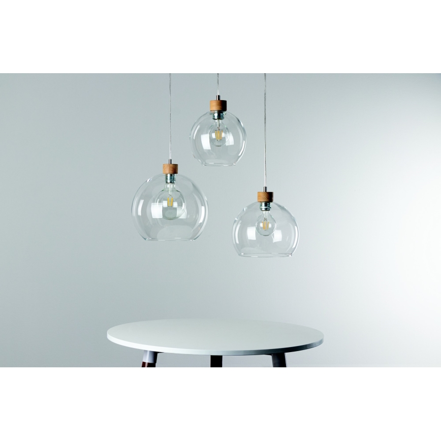 Luster na lanku LAGUNA 1xE27/60W/230V dub – FSC certifikované