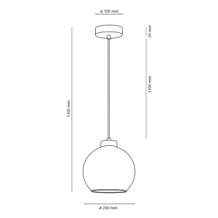 Luster na lanku LAGUNA 1xE27/60W/230V dub – FSC certifikované