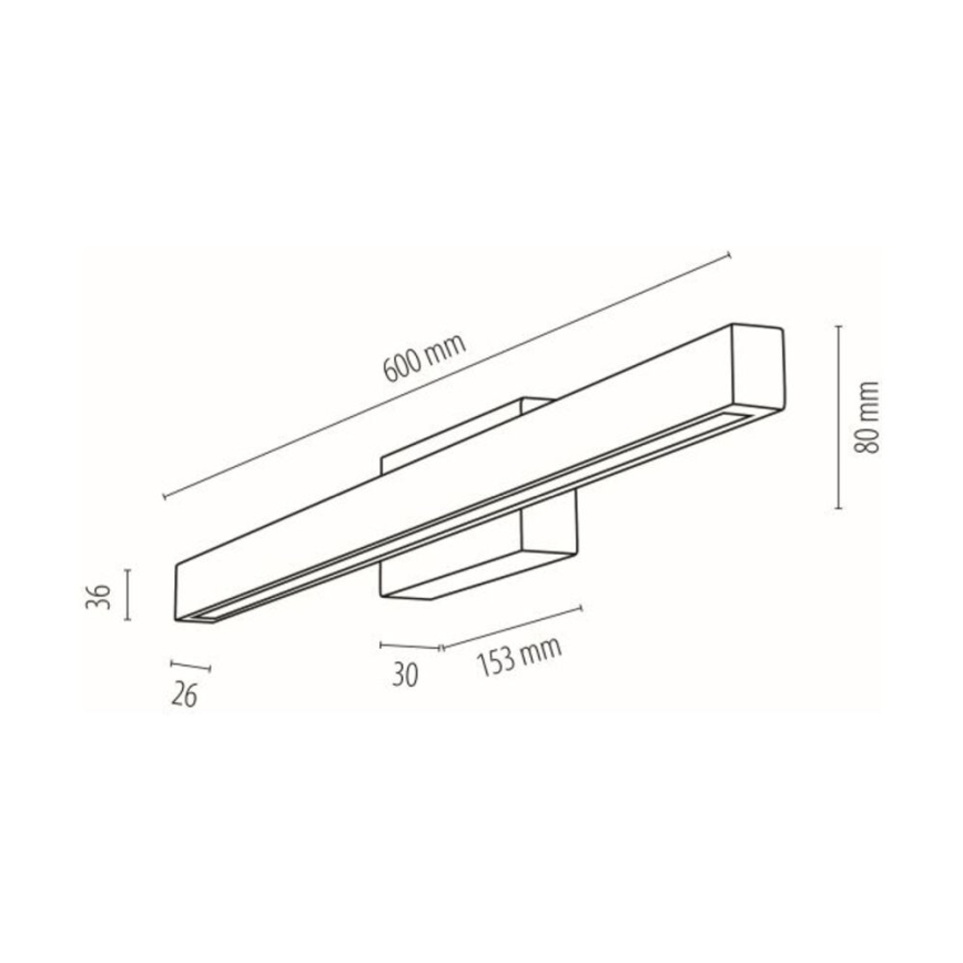 LED Kúpeľňové nástenné svietidlo AQUAVIVA LED/9W/230V 60 cm IP44 dub