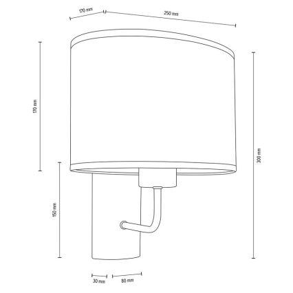 Nástenná lampa MERCEDES 1xE27/25W/230V biela/dub – FSC certifikované