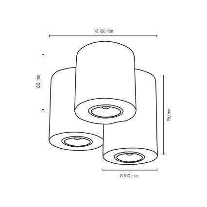 Stropné svietidlo WOODDREAM 3xGU10/6W/230V dub – FSC certifikované