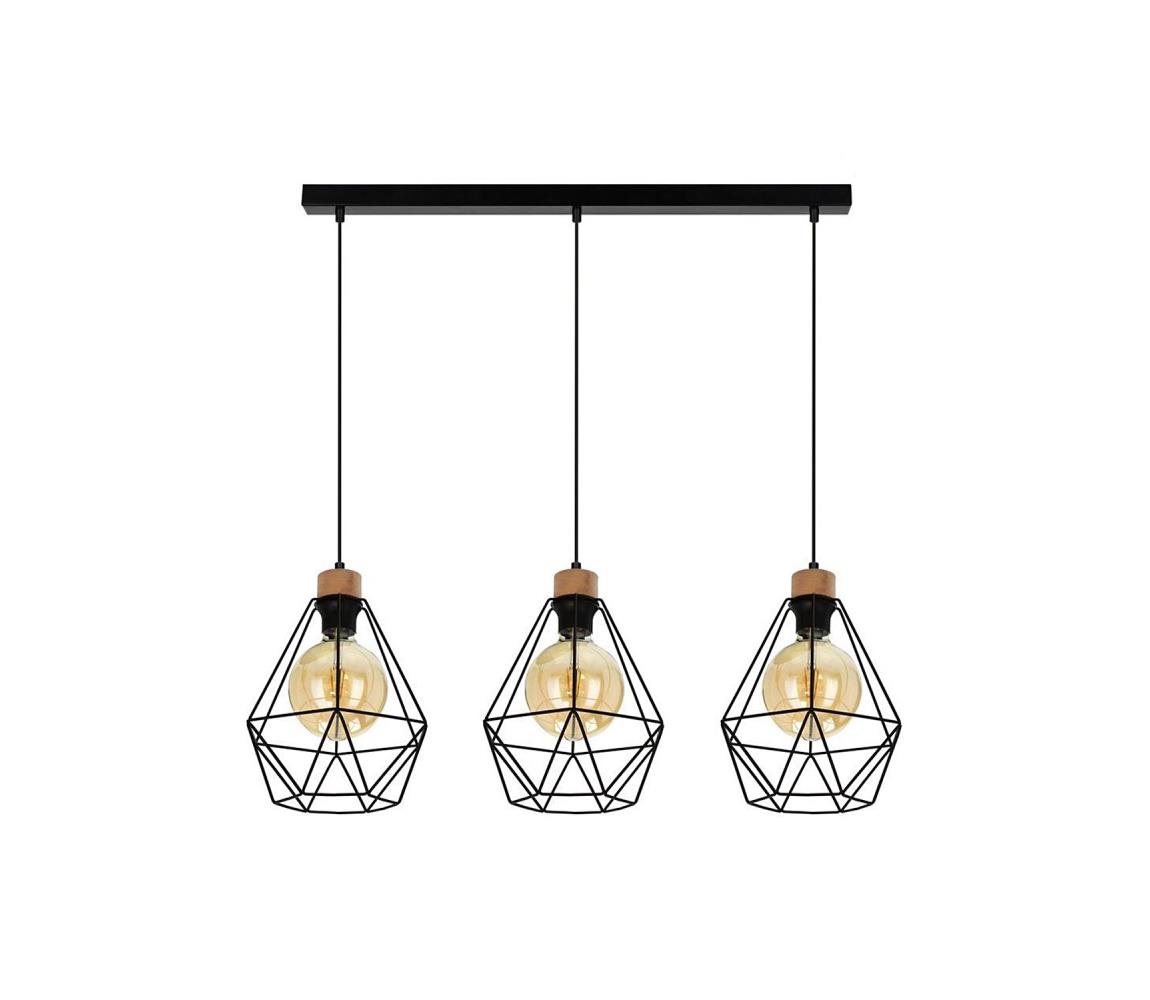 21822304-Luster na lanku DIAMENT 3xE27/60W/230V dub– FSC certifikované