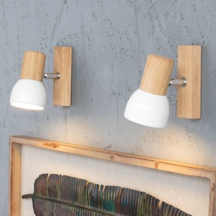 Nástenné bodové svietidlo SVENDA 1xE27/60W/230V dub