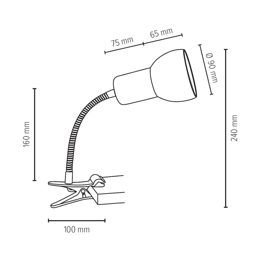 Lampa s klipom SVENDA 1xE27/60W/230V dub