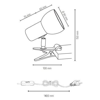 Lampa s klipom SVENDA 1xE27/60W/230V dub