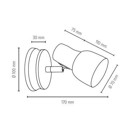 Nástenné bodové svietidlo SVANTJE 1xE14/40W/230V breza – FSC certifikované