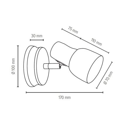 Nástenné bodové svietidlo SVANTJE 1xE14/40W/230V dub