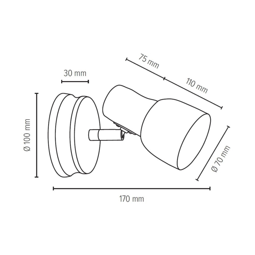 Nástenné bodové svietidlo SVANTJE 1xE14/40W/230V dub
