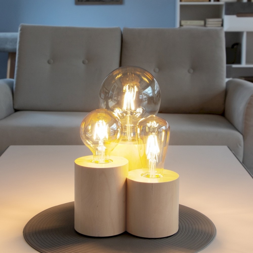 Stolná lampa VINCENT 3xE27/15W/230V breza