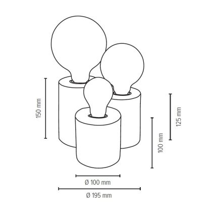 Stolná lampa VINCENT 3xE27/15W/230V breza