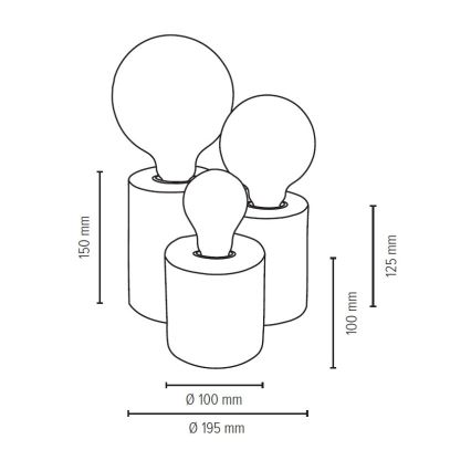 Stolná lampa VINCENT 3xE27/15W/230V breza – FSC certifikované