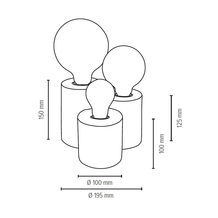 Stolná lampa VINCENT 3xE27/15W/230V buk
