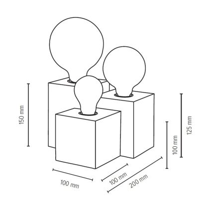 Stolná lampa VINCENT 3xE27/15W/230V dub – FSC certifikované