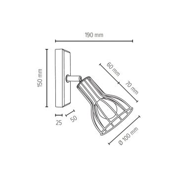 Nástenné bodové svietidlo MEGAN 1xE14/40W/230V – FSC certifikované