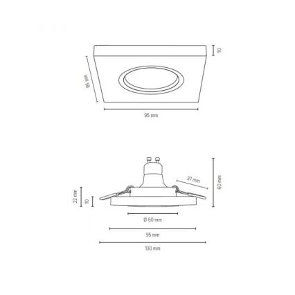 LED Podhľadové svietidlo VITAR 1xGU10/5W/230V dub – FSC certifikované