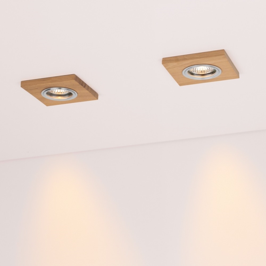 SADA 3x LED Podhľadové svietidlo VITAR 1xGU10/5W/230V CRI 90 dub
