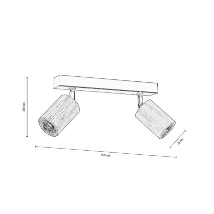 LED Stropné bodové svietidlo MATTI 2xGU10/5W/230V dub – FSC certifikované