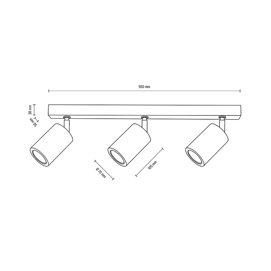 LED Stropné bodové svietidlo MATTI 3xGU10/5W/230V dub – FSC certifikované