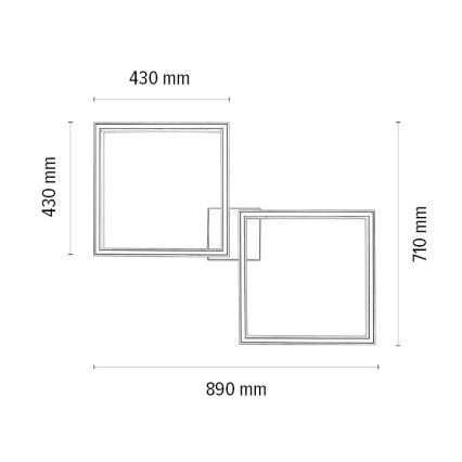 LED Stmievateľné stropné svietidlo RAMME 2xLED/24W/230V dub