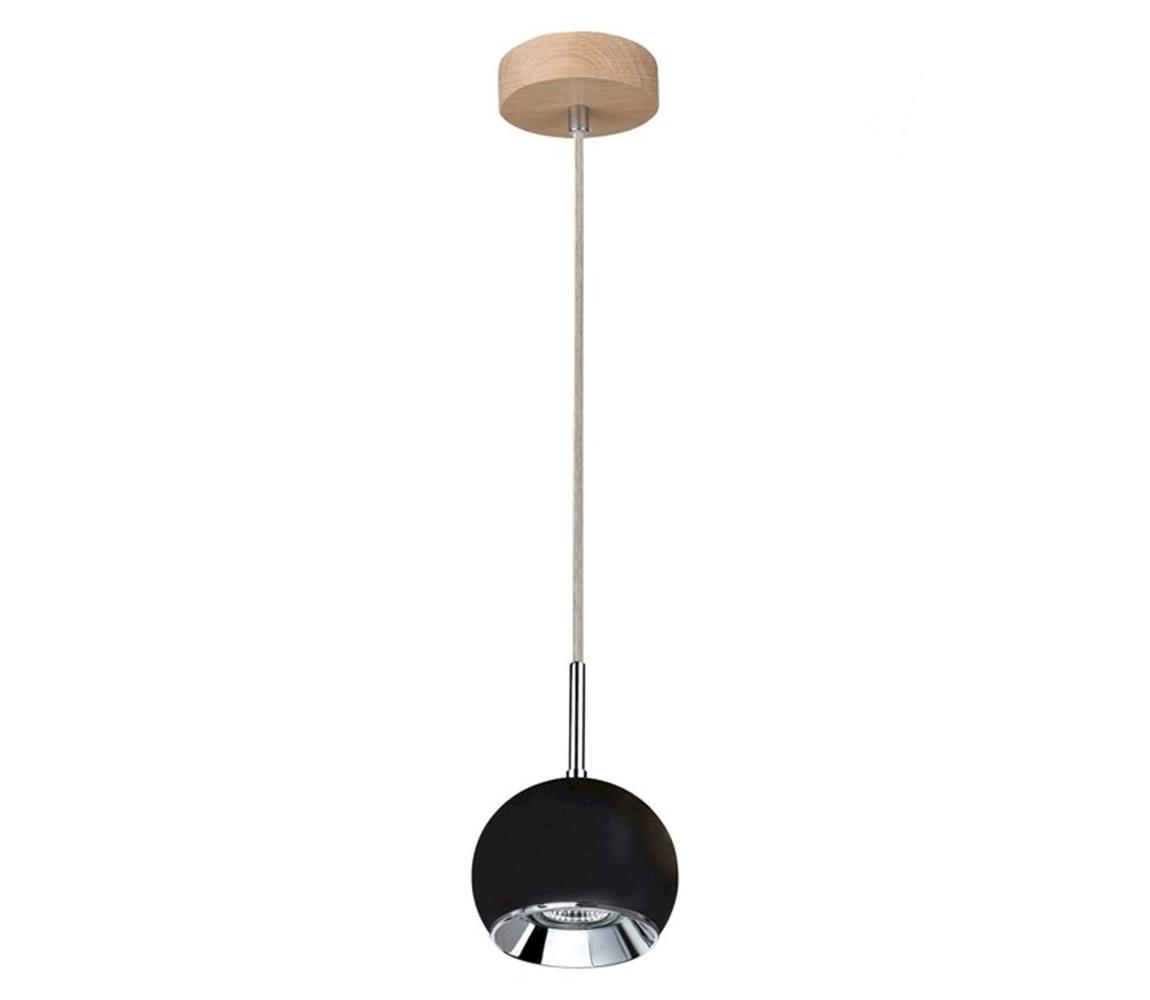 5143174 - LED Lustre na lanku BALL WOOD 1xGU10/5W/230V matný dub
