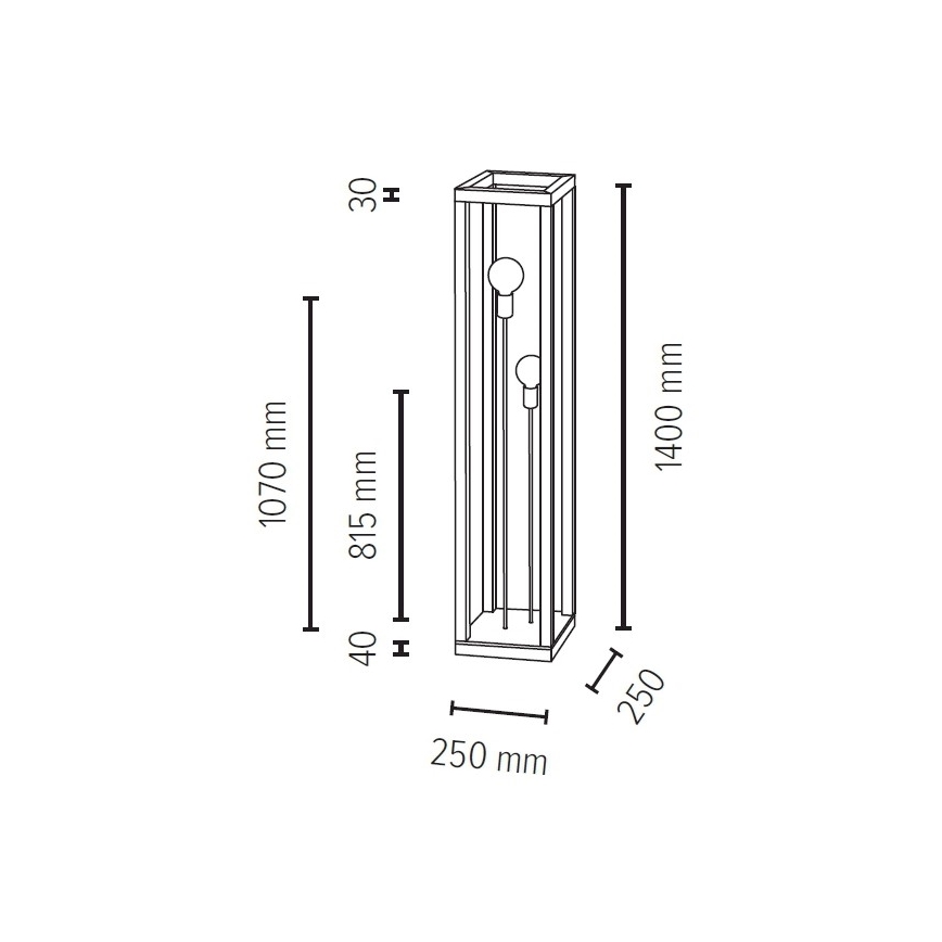 Stojacia lampa KAGO 2xE27/60W/230V matný dub – FSC certifikované
