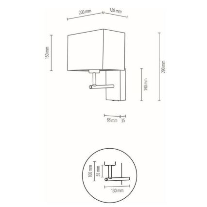 Nástenná lampa BOHO 1xE27/25W/230V dub – FSC certifikované