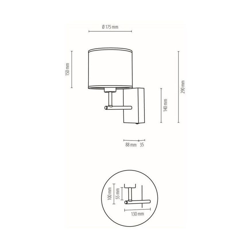 Nástenná lampa BOHO 1xE27/25W/230V dub – FSC certifikované